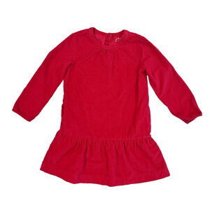 PRIMARY Corduroy Dress Long Sleeve Pockets Dark Pink 100% Cotton Girl's Size 8-9